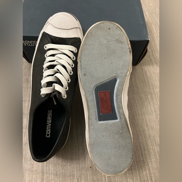 Converse Jack Purcell Leather Sneaker, black leather, Men 8.5 - Picture 4 of 4